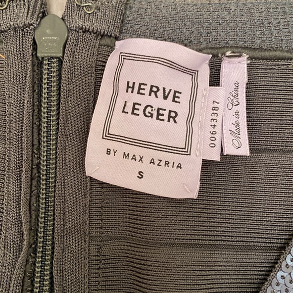 Hervé Léger “Lora” Gunmetal Sequin Bandage Dress – Size S – Worn Once - Picture 3 of 5